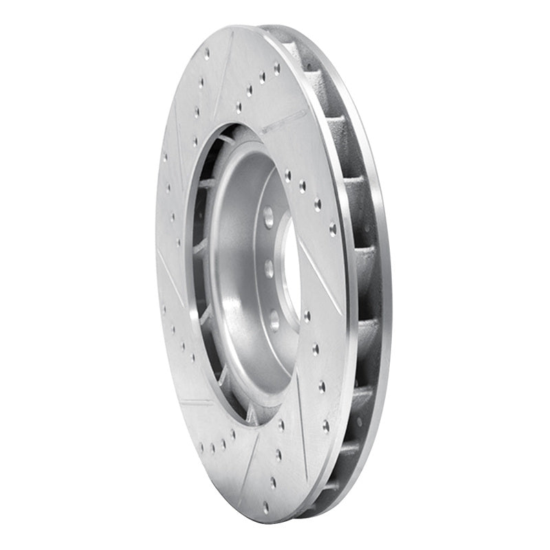R1 95-02 BMW M3 Left Front Drilled & Slotted Silver Brake Rotor-Brake Rotors - Slot & Drilled-Grocery Getter Performance