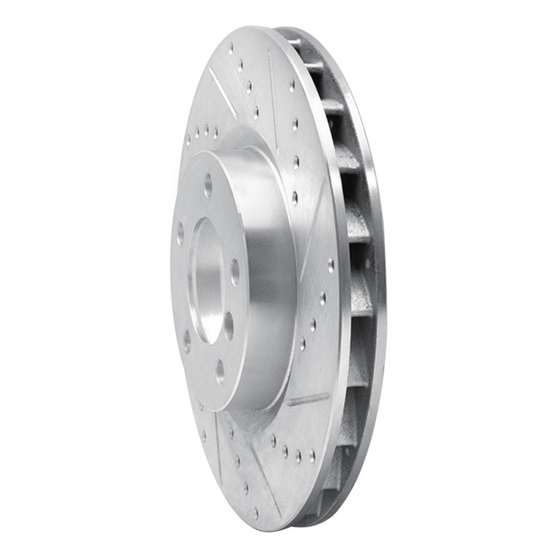 R1 95-02 BMW M3 Left Front Drilled & Slotted Silver Brake Rotor-Brake Rotors - Slot & Drilled-Grocery Getter Performance
