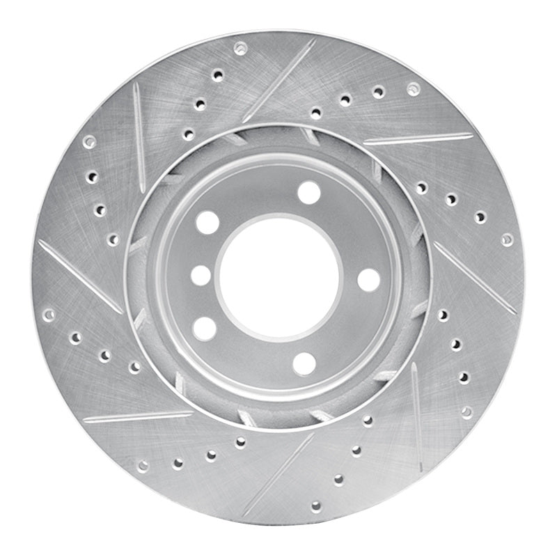 R1 95-02 BMW M3 Left Front Drilled & Slotted Silver Brake Rotor-Brake Rotors - Slot & Drilled-Grocery Getter Performance