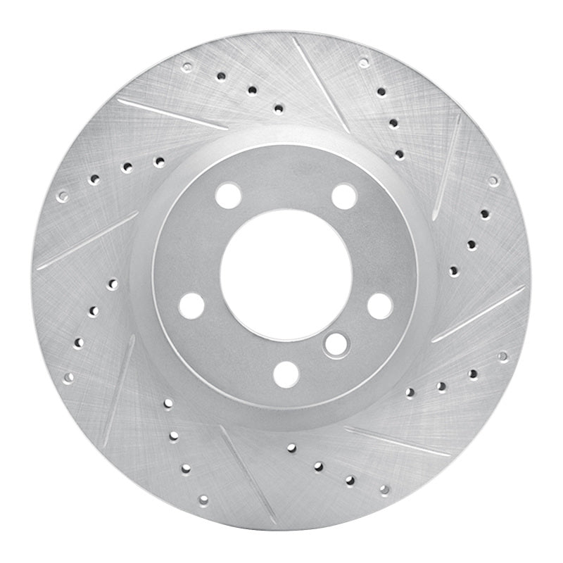 R1 95-02 BMW M3 Left Front Drilled & Slotted Silver Brake Rotor-Brake Rotors - Slot & Drilled-Grocery Getter Performance