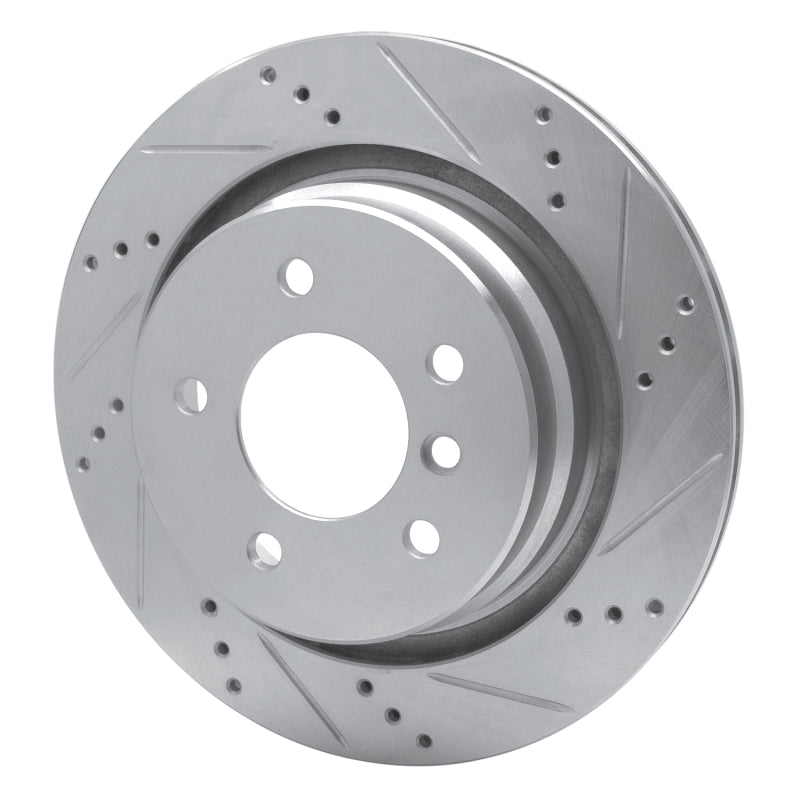 R1 95-02 BMW M3 Left Rear Drilled & Slotted Silver Brake Rotor-Brake Rotors - Slot & Drilled-Grocery Getter Performance