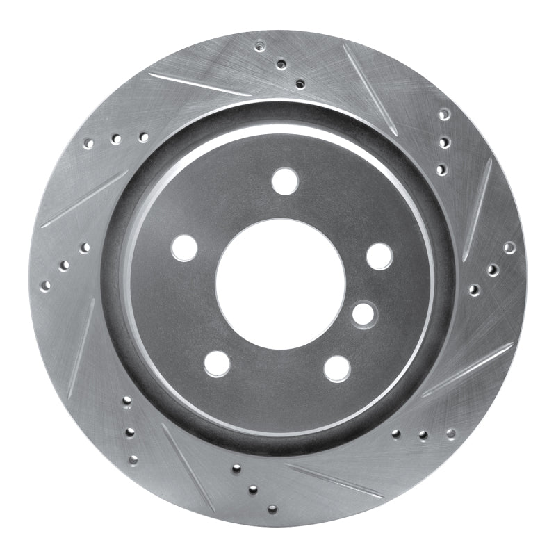 R1 95-02 BMW M3 Left Rear Drilled & Slotted Silver Brake Rotor-Brake Rotors - Slot & Drilled-Grocery Getter Performance