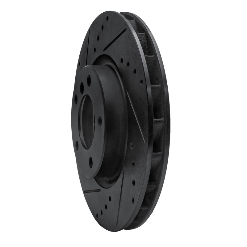 R1 95-02 BMW M3 Right Front Drilled & Slotted Black Brake Rotor-Brake Rotors - Slot & Drilled-Grocery Getter Performance