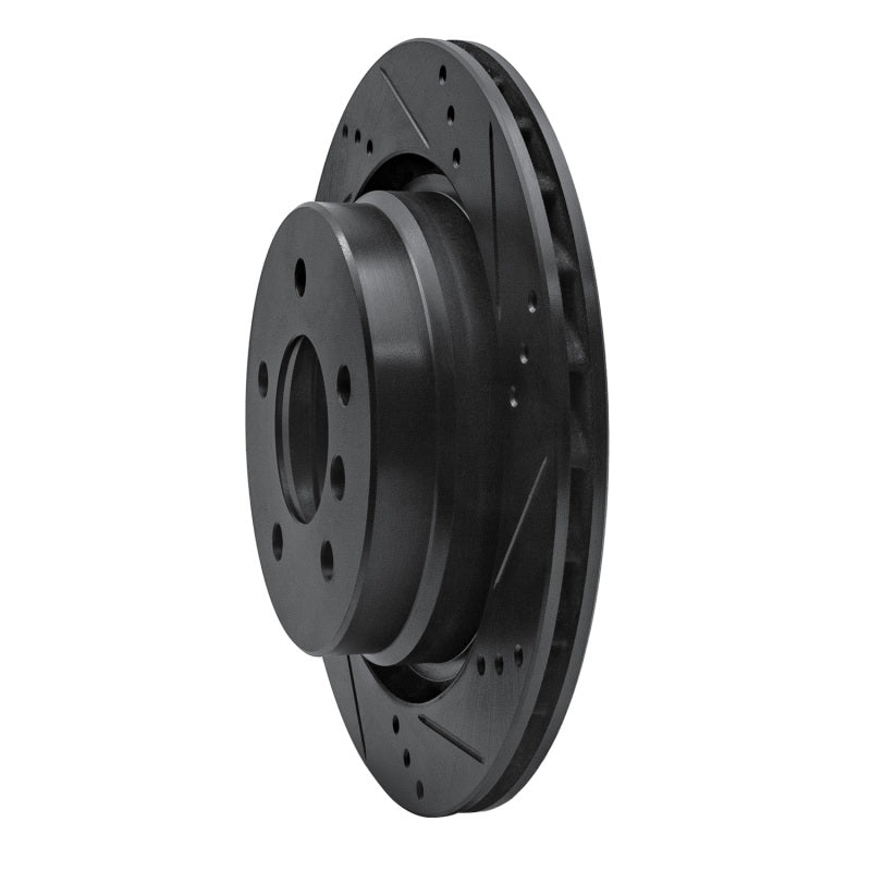 R1 95-02 BMW Z3 Left Rear Drilled & Slotted Black Brake Rotor-Brake Rotors - Slot & Drilled-Grocery Getter Performance