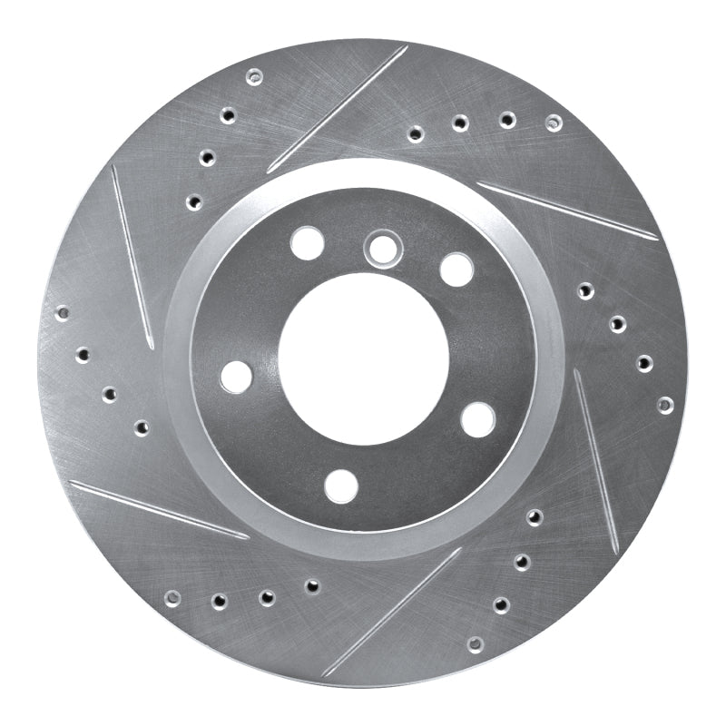R1 95-02 BMW Z3 Right Front Drilled & Slotted Silver Brake Rotor-Brake Rotors - Slot & Drilled-Grocery Getter Performance