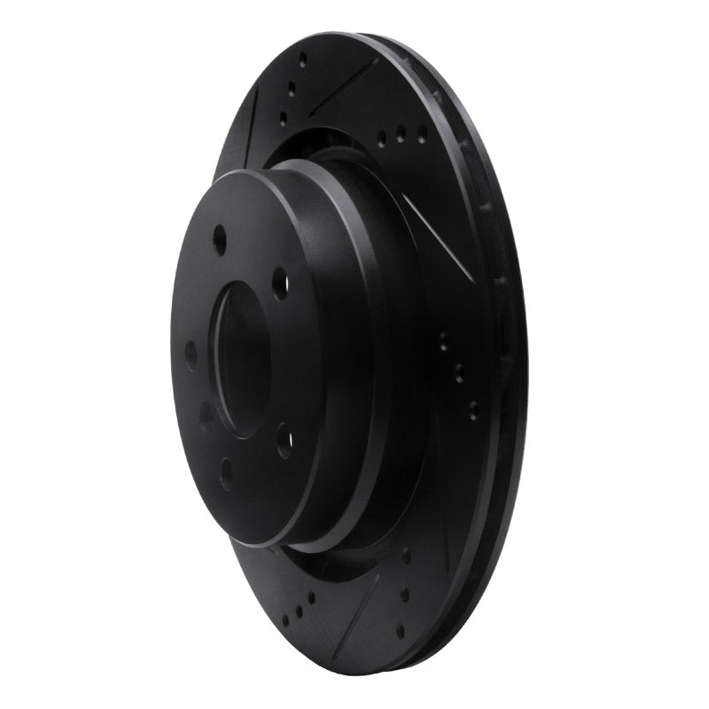 R1 95-02 BMW Z3 Right Rear Drilled & Slotted Black Brake Rotor-Brake Rotors - Slot & Drilled-Grocery Getter Performance