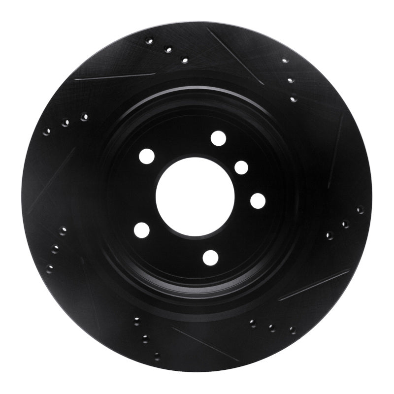 R1 95-02 BMW Z3 Right Rear Drilled & Slotted Black Brake Rotor-Brake Rotors - Slot & Drilled-Grocery Getter Performance