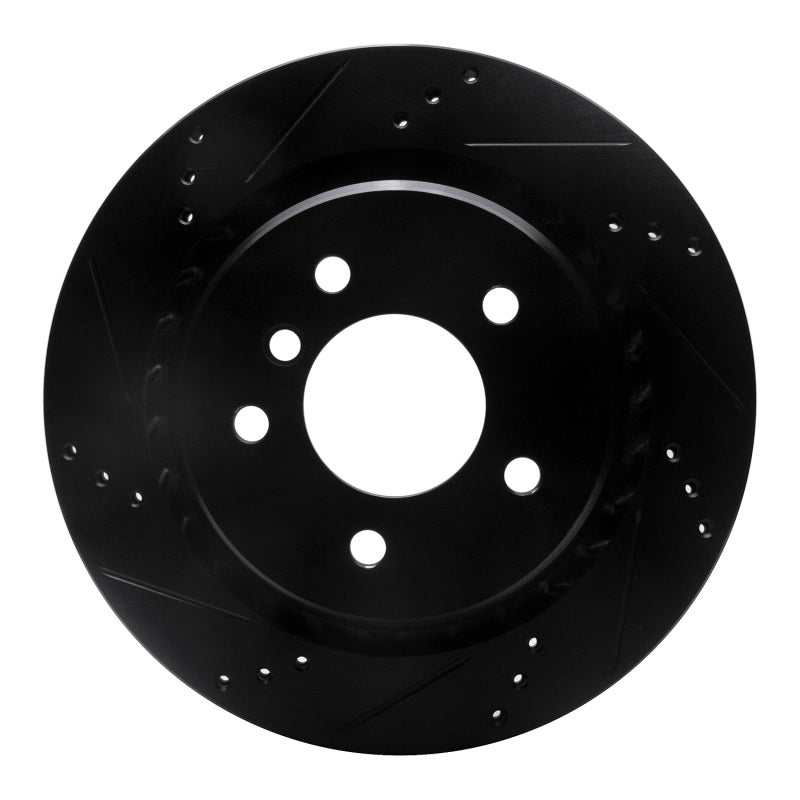 R1 95-02 BMW Z3 Right Rear Drilled & Slotted Black Brake Rotor-Brake Rotors - Slot & Drilled-Grocery Getter Performance