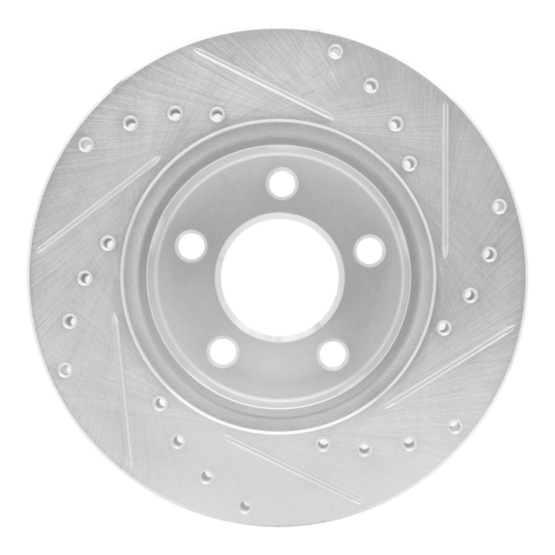 R1 95-02 Ford Explorer Front Left Drilled & Slotted Silver Brake Rotor-Brake Rotors - Slot & Drilled-Grocery Getter Performance