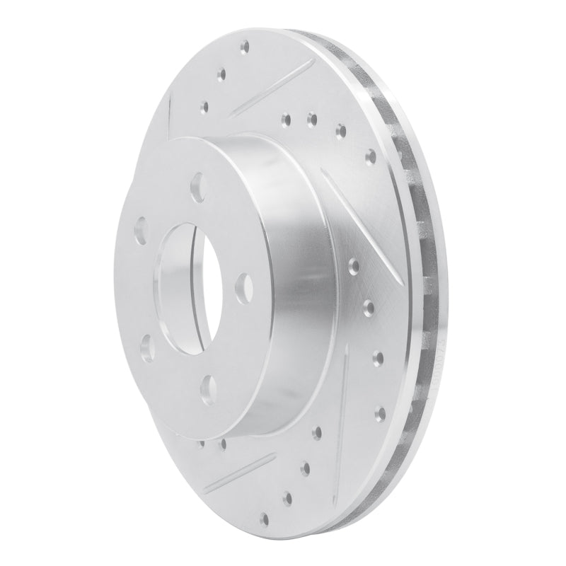 R1 95-02 Ford Explorer Front Left Drilled & Slotted Silver Brake Rotor-Brake Rotors - Slot & Drilled-Grocery Getter Performance