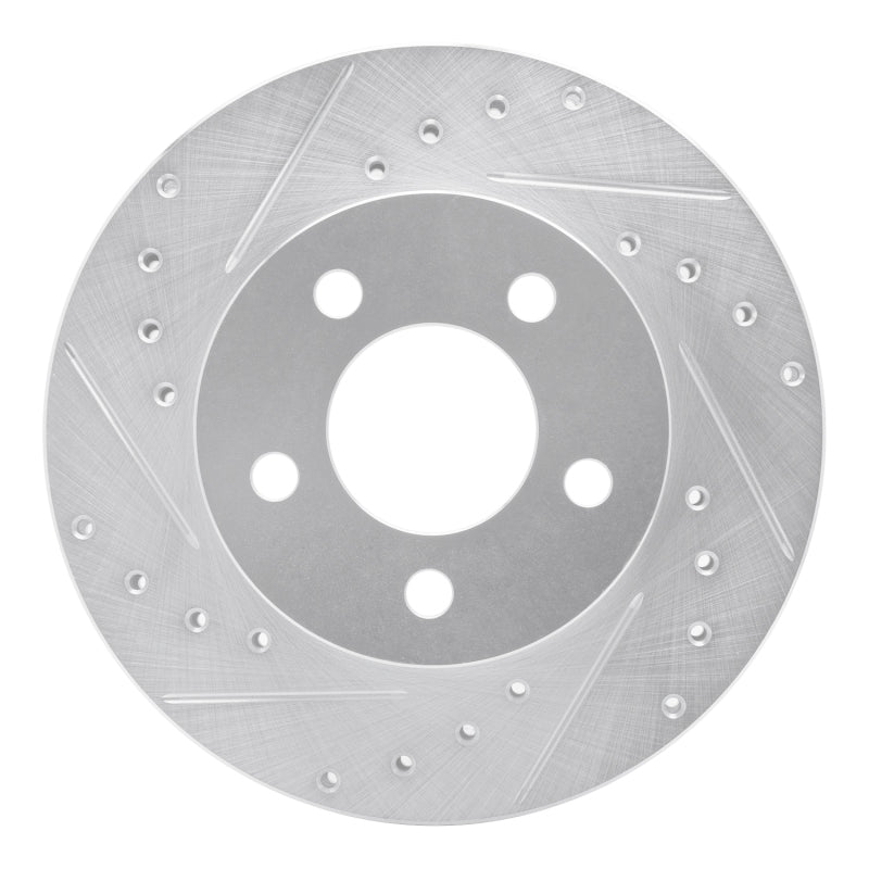 R1 95-02 Ford Explorer Front Left Drilled & Slotted Silver Brake Rotor-Brake Rotors - Slot & Drilled-Grocery Getter Performance