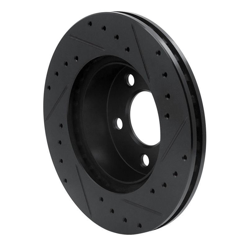 R1 95-02 Ford Ranger (USA/Canada) Front Left Drilled & Slotted Black Brake Rotor-Brake Rotors - Slot & Drilled-Grocery Getter Performance