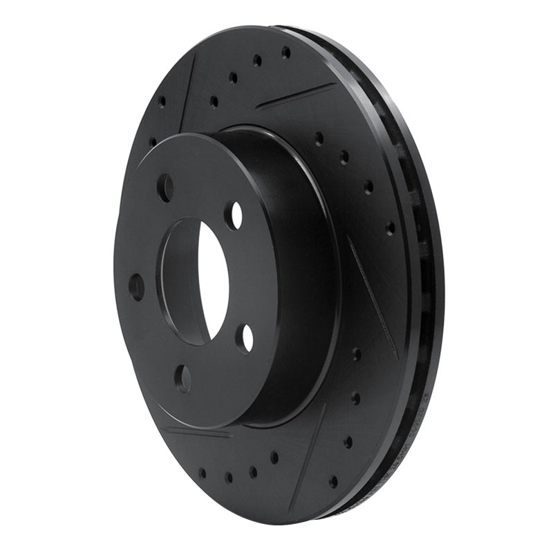 R1 95-02 Ford Ranger (USA/Canada) Front Left Drilled & Slotted Black Brake Rotor-Brake Rotors - Slot & Drilled-Grocery Getter Performance
