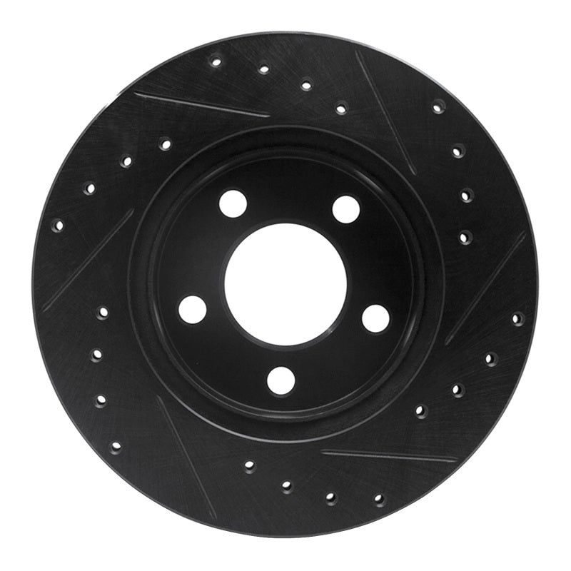 R1 95-02 Ford Ranger (USA/Canada) Front Left Drilled & Slotted Black Brake Rotor-Brake Rotors - Slot & Drilled-Grocery Getter Performance