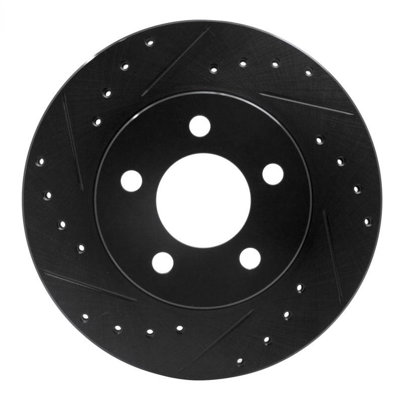 R1 95-02 Ford Ranger (USA/Canada) Front Left Drilled & Slotted Black Brake Rotor-Brake Rotors - Slot & Drilled-Grocery Getter Performance