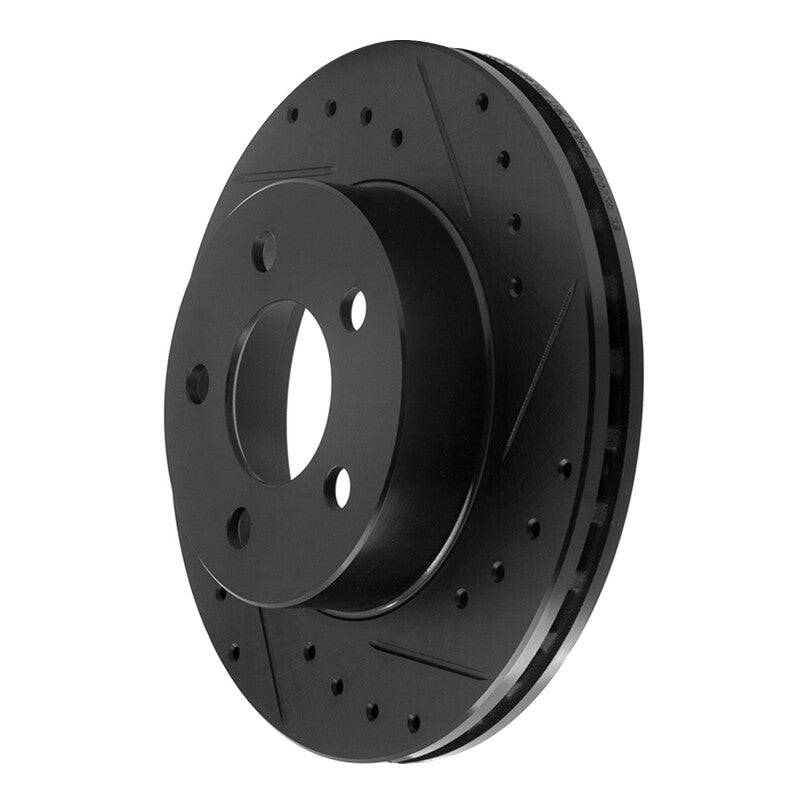R1 95-02 Ford Ranger (USA/Canada) Front Right Drilled & Slotted Black Brake Rotor-Brake Rotors - Slot & Drilled-Grocery Getter Performance