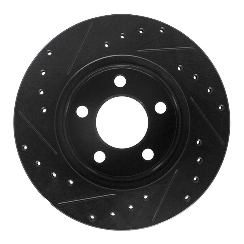 R1 95-02 Ford Ranger (USA/Canada) Front Right Drilled & Slotted Black Brake Rotor-Brake Rotors - Slot & Drilled-Grocery Getter Performance