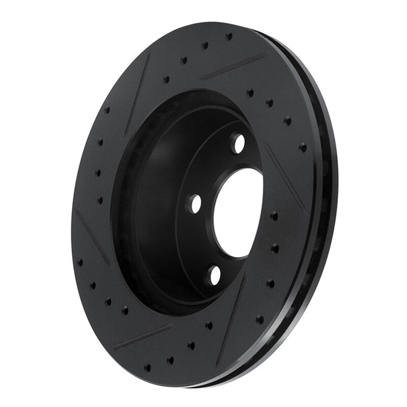 R1 95-02 Ford Ranger (USA/Canada) Front Right Drilled & Slotted Black Brake Rotor-Brake Rotors - Slot & Drilled-Grocery Getter Performance