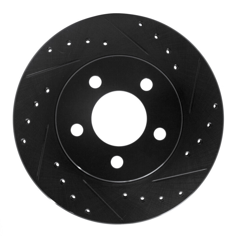 R1 95-02 Ford Ranger (USA/Canada) Front Right Drilled & Slotted Black Brake Rotor-Brake Rotors - Slot & Drilled-Grocery Getter Performance