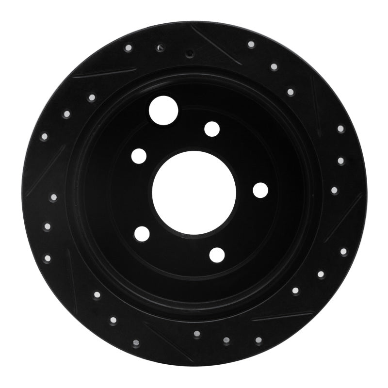 R1 95-02 Mazda Millenia Rear Left Drilled & Slotted Black Brake Rotor-Brake Rotors - Slot & Drilled-Grocery Getter Performance