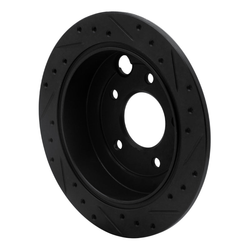 R1 95-02 Mazda Millenia Rear Left Drilled & Slotted Black Brake Rotor-Brake Rotors - Slot & Drilled-Grocery Getter Performance