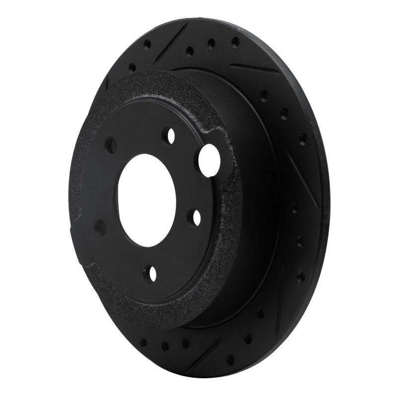 R1 95-02 Mazda Millenia Rear Left Drilled & Slotted Black Brake Rotor-Brake Rotors - Slot & Drilled-Grocery Getter Performance