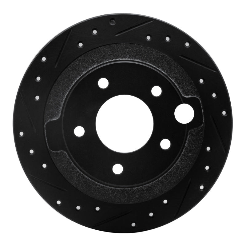 R1 95-02 Mazda Millenia Rear Left Drilled & Slotted Black Brake Rotor-Brake Rotors - Slot & Drilled-Grocery Getter Performance