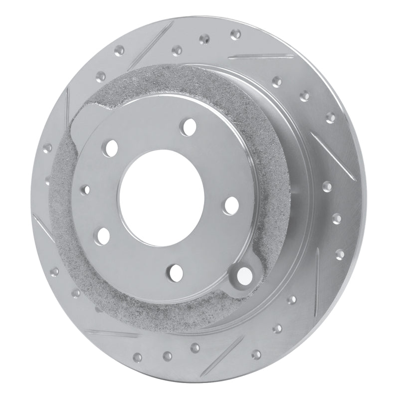 R1 95-02 Mazda Millenia Rear Left Drilled & Slotted Silver Brake Rotor-Brake Rotors - Slot & Drilled-Grocery Getter Performance