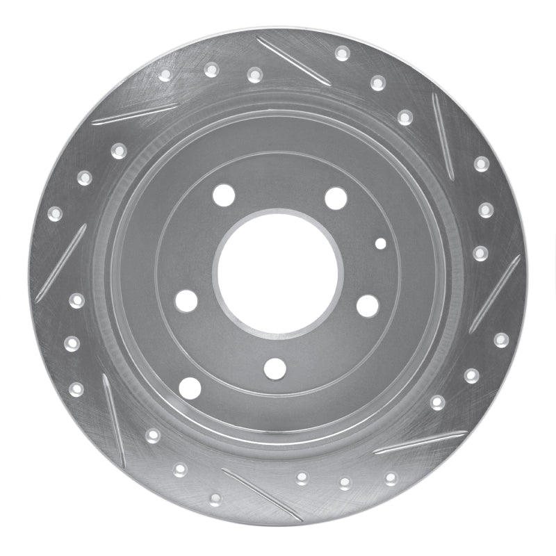R1 95-02 Mazda Millenia Rear Left Drilled & Slotted Silver Brake Rotor-Brake Rotors - Slot & Drilled-Grocery Getter Performance