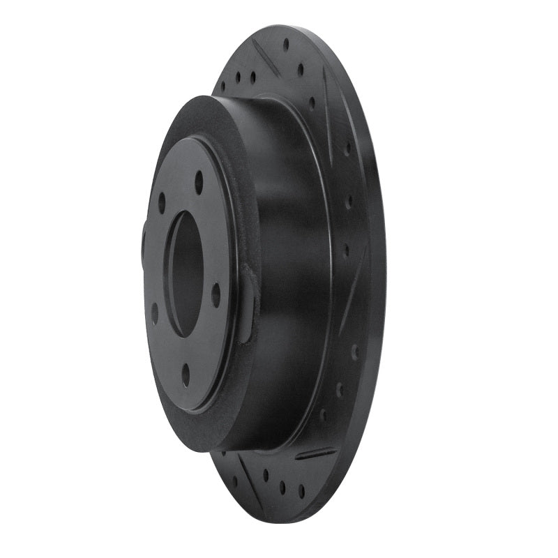R1 95-02 Mazda Millenia Rear Right Drilled & Slotted Black Brake Rotor-Brake Rotors - Slot & Drilled-Grocery Getter Performance
