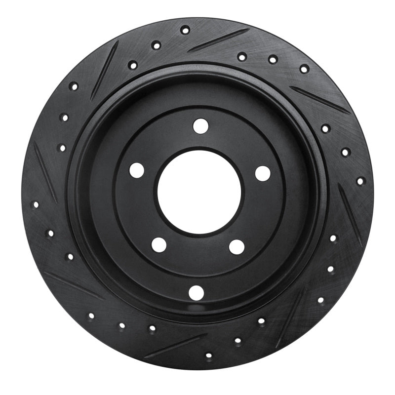 R1 95-02 Mazda Millenia Rear Right Drilled & Slotted Black Brake Rotor-Brake Rotors - Slot & Drilled-Grocery Getter Performance