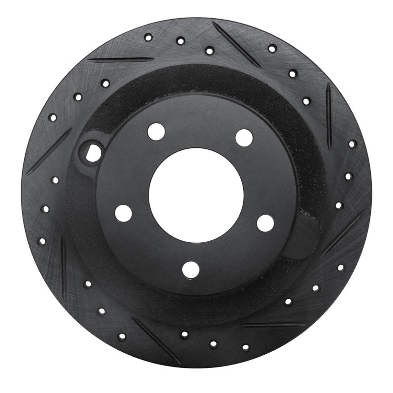 R1 95-02 Mazda Millenia Rear Right Drilled & Slotted Black Brake Rotor-Brake Rotors - Slot & Drilled-Grocery Getter Performance