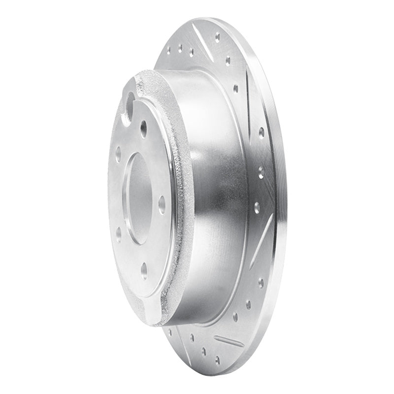 R1 95-02 Mazda Millenia Rear Right Drilled & Slotted Silver Brake Rotor-Brake Rotors - Slot & Drilled-Grocery Getter Performance