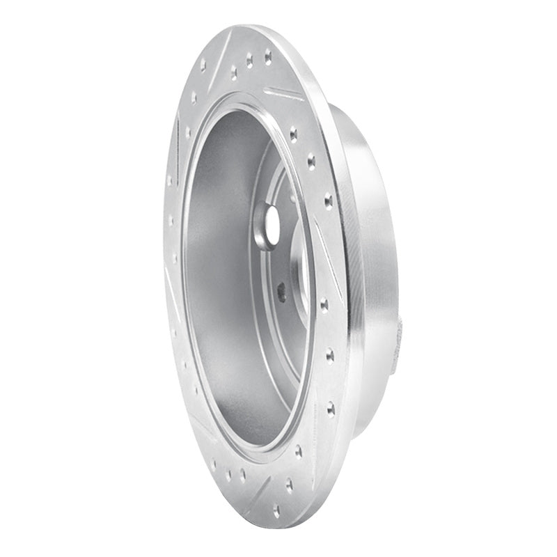 R1 95-02 Mazda Millenia Rear Right Drilled & Slotted Silver Brake Rotor-Brake Rotors - Slot & Drilled-Grocery Getter Performance