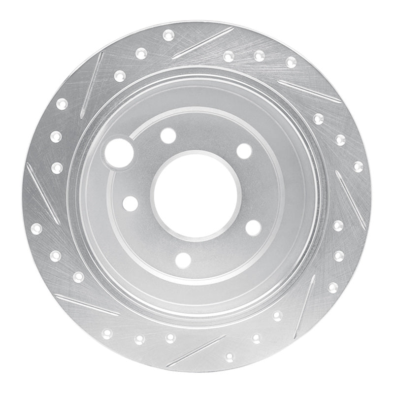 R1 95-02 Mazda Millenia Rear Right Drilled & Slotted Silver Brake Rotor-Brake Rotors - Slot & Drilled-Grocery Getter Performance