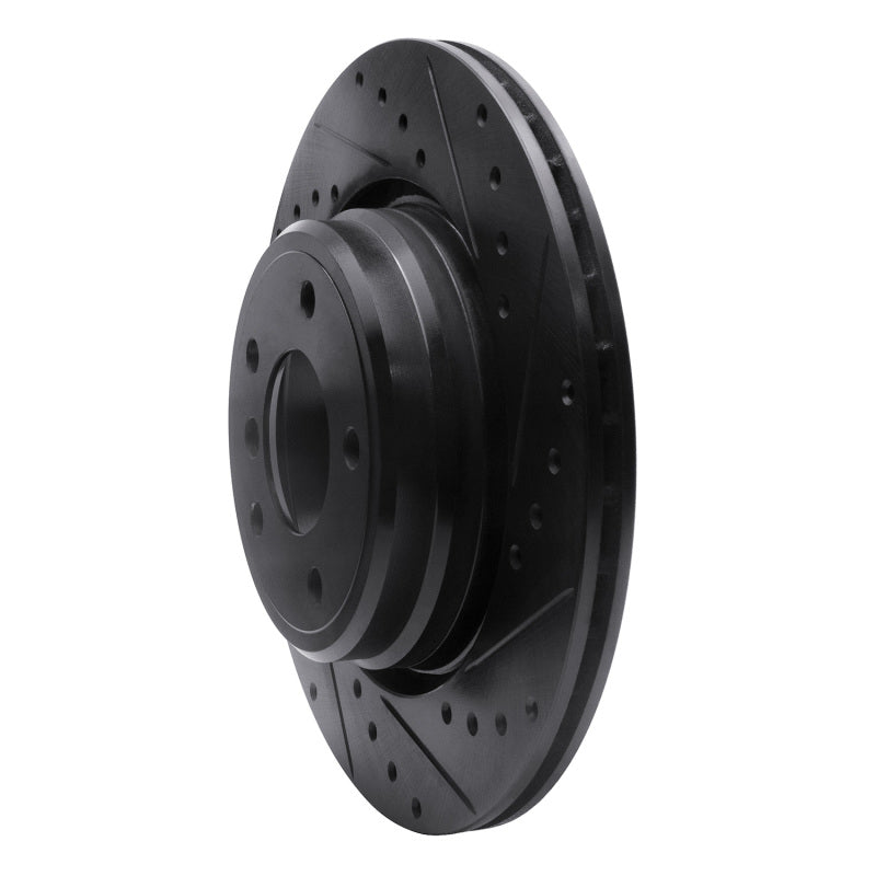 R1 95-03 BMW 750IL Rear Right Drilled & Slotted Black Brake Rotor-Brake Rotors - Slot & Drilled-Grocery Getter Performance