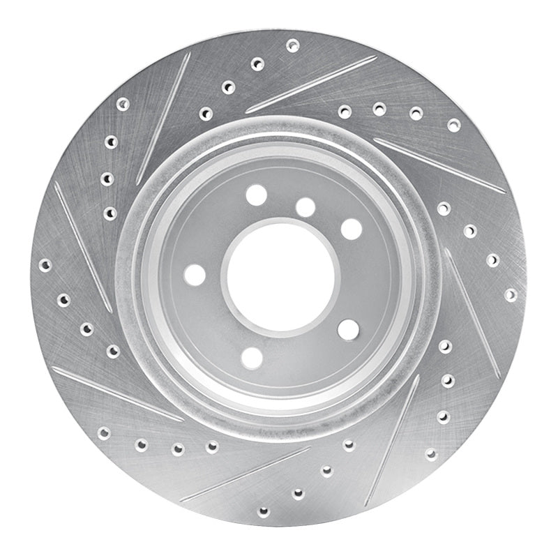 R1 95-03 BMW 750IL Rear Right Drilled & Slotted Silver Brake Rotor-Brake Rotors - Slot & Drilled-Grocery Getter Performance