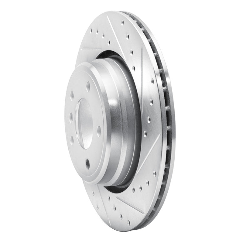 R1 95-03 BMW 750IL Rear Right Drilled & Slotted Silver Brake Rotor-Brake Rotors - Slot & Drilled-Grocery Getter Performance
