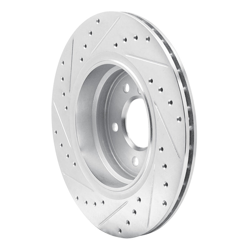 R1 95-03 BMW 750IL Rear Right Drilled & Slotted Silver Brake Rotor-Brake Rotors - Slot & Drilled-Grocery Getter Performance