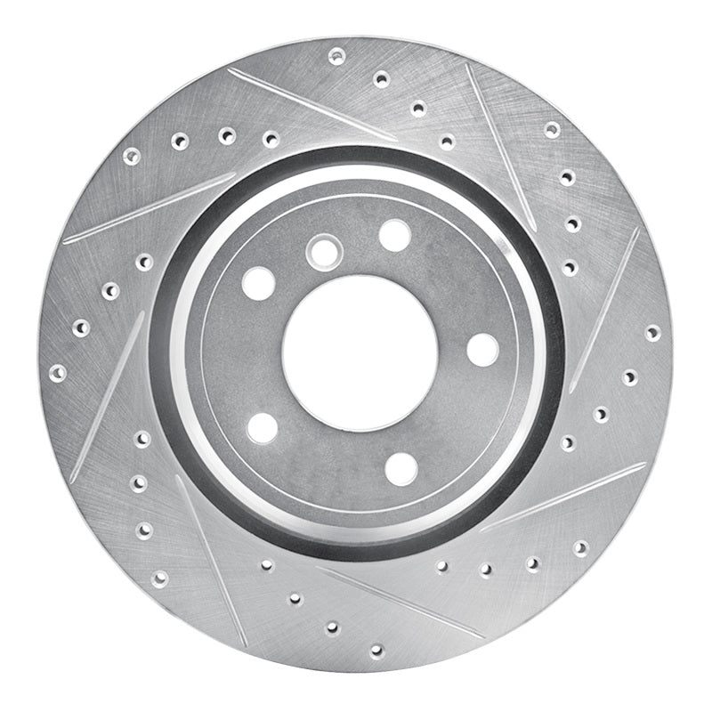 R1 95-03 BMW 750IL Rear Right Drilled & Slotted Silver Brake Rotor-Brake Rotors - Slot & Drilled-Grocery Getter Performance