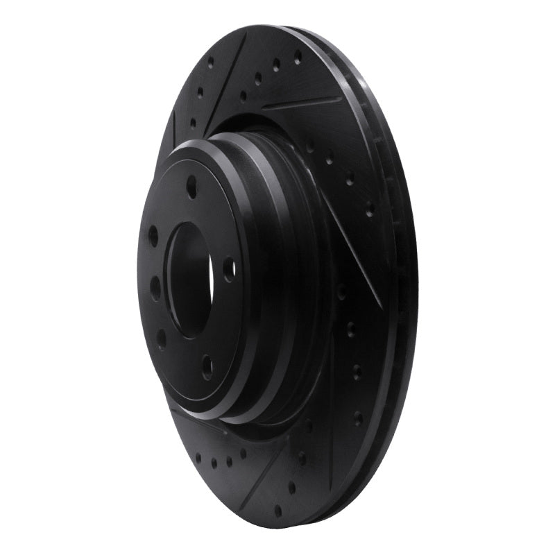 R1 95-03 BMW Z8 Rear Left Drilled & Slotted Black Brake Rotor-Brake Rotors - Slot & Drilled-Grocery Getter Performance