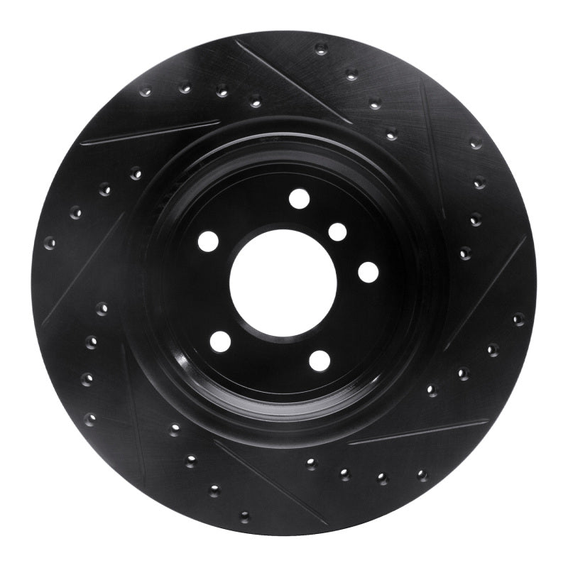 R1 95-03 BMW Z8 Rear Left Drilled & Slotted Black Brake Rotor-Brake Rotors - Slot & Drilled-Grocery Getter Performance