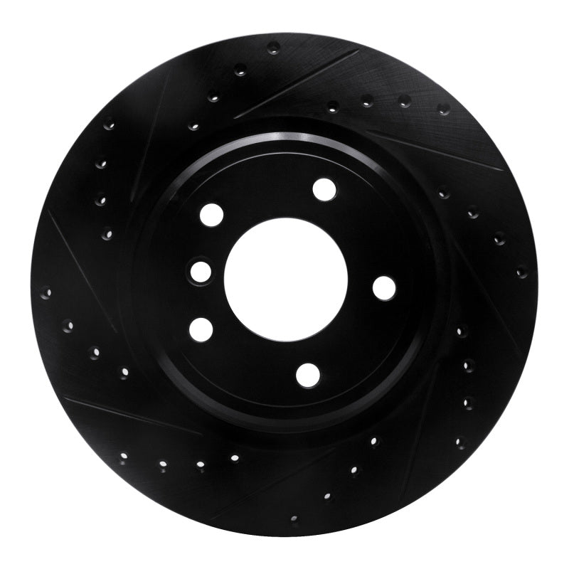 R1 95-03 BMW Z8 Rear Left Drilled & Slotted Black Brake Rotor-Brake Rotors - Slot & Drilled-Grocery Getter Performance
