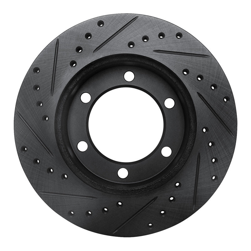 R1 95-04 Toyota 4Runner Front Right Drilled & Slotted Black Brake Rotor-Brake Rotors - Slot & Drilled-Grocery Getter Performance
