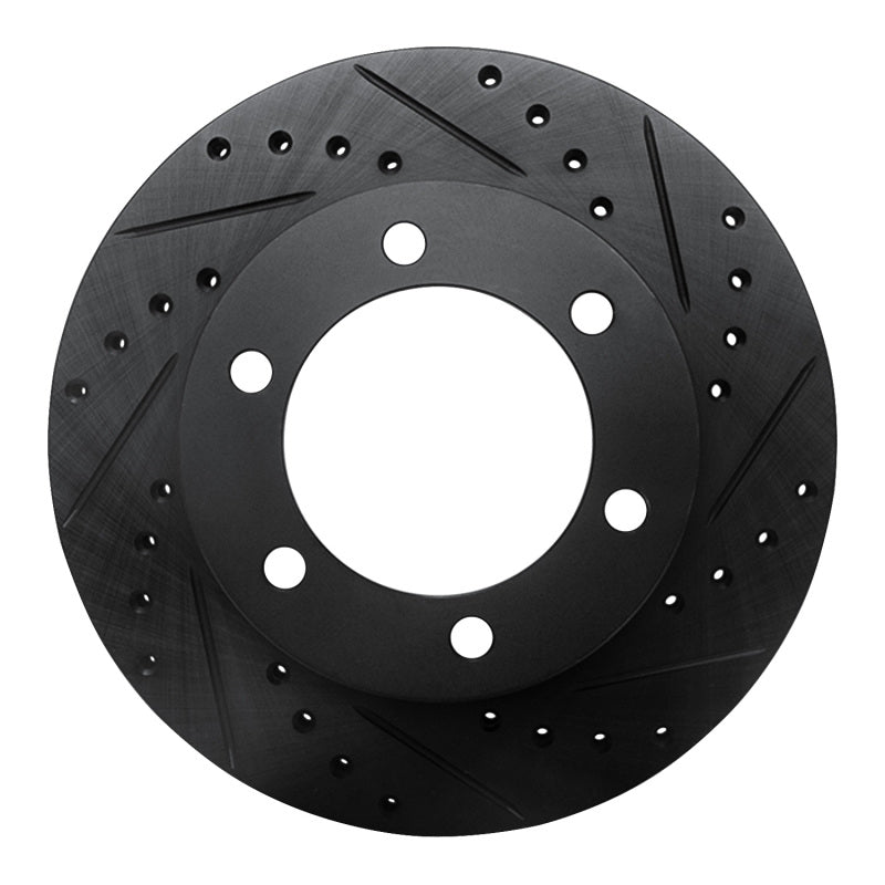 R1 95-04 Toyota 4Runner Front Right Drilled & Slotted Black Brake Rotor-Brake Rotors - Slot & Drilled-Grocery Getter Performance