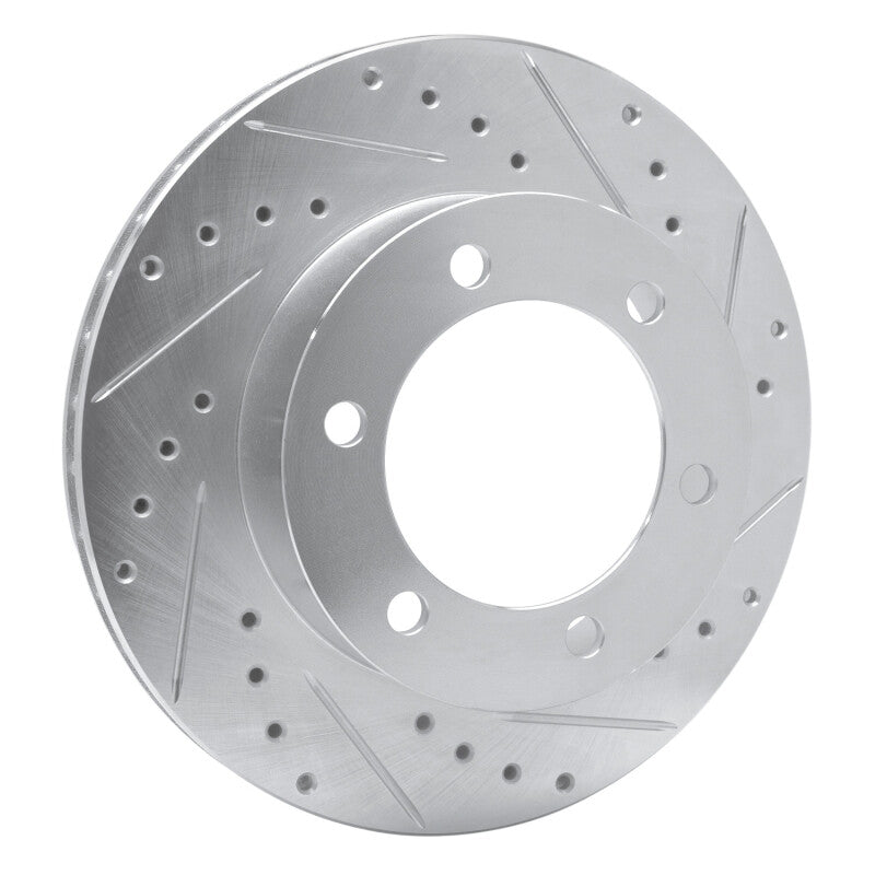 R1 95-04 Toyota 4Runner Front Right Drilled & Slotted Silver Brake Rotor-Brake Rotors - Slot & Drilled-Grocery Getter Performance