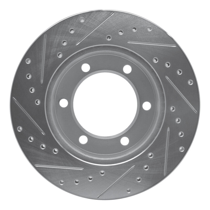 R1 95-04 Toyota 4Runner Front Right Drilled & Slotted Silver Brake Rotor-Brake Rotors - Slot & Drilled-Grocery Getter Performance