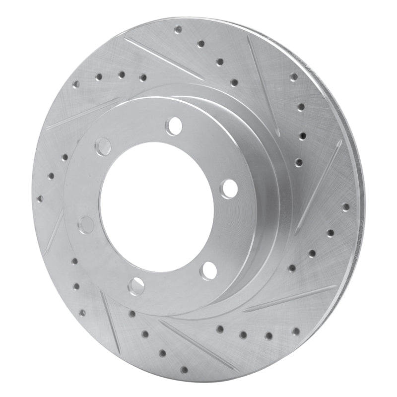 R1 95-04 Toyota 4Runner Front Right Drilled & Slotted Silver Brake Rotor-Brake Rotors - Slot & Drilled-Grocery Getter Performance