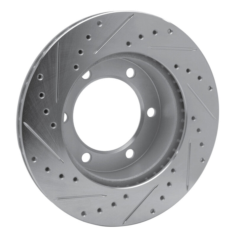 R1 95-04 Toyota 4Runner Front Right Drilled & Slotted Silver Brake Rotor-Brake Rotors - Slot & Drilled-Grocery Getter Performance
