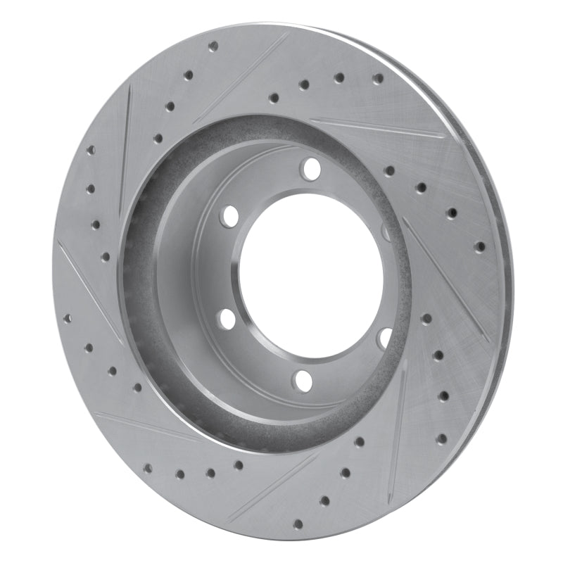 R1 95-04 Toyota 4Runner Front Right Drilled & Slotted Silver Brake Rotor-Brake Rotors - Slot & Drilled-Grocery Getter Performance
